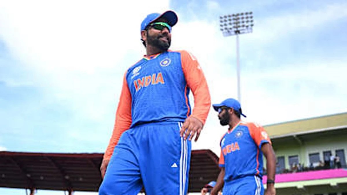Rohit Sharma and Jasprit Bumrah during the World T20 campaign in West Indies (photo: ICC)