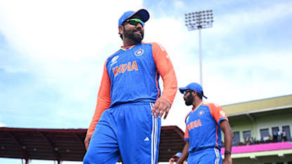 Rohit Sharma and Jasprit Bumrah during the World T20 campaign in West Indies (photo: ICC)
