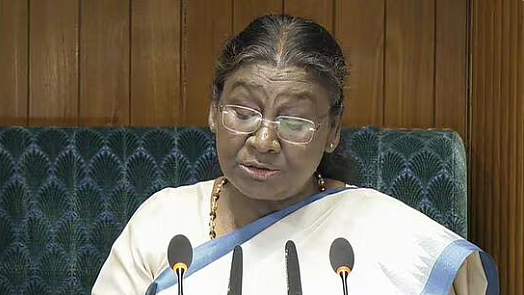 President Murmu addresses joint Parliament session with new 18th Lok Sabha (screengrab from Sansad TV)