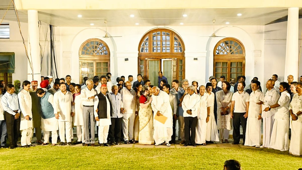 The entire INDIA bloc leadership post-meeting (all photos: Vipin/NH)