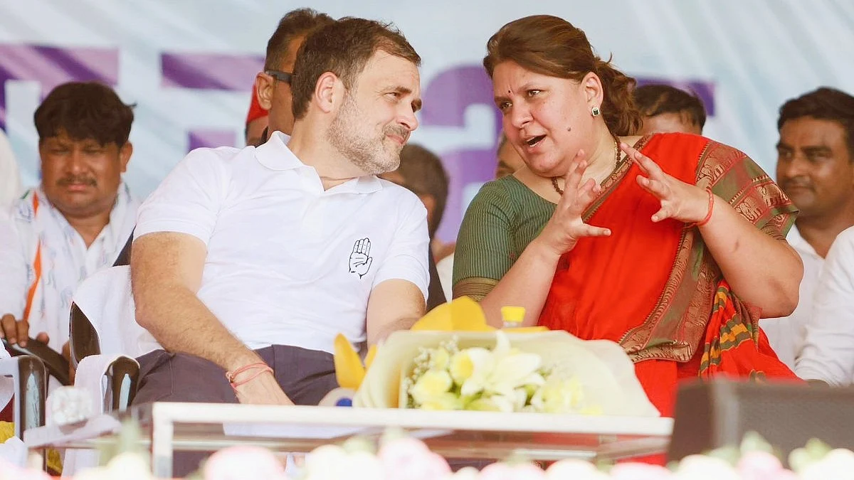 Supriya Shrinate with Rahul Gandhi (photo: @SupriyaShrinate/X)
