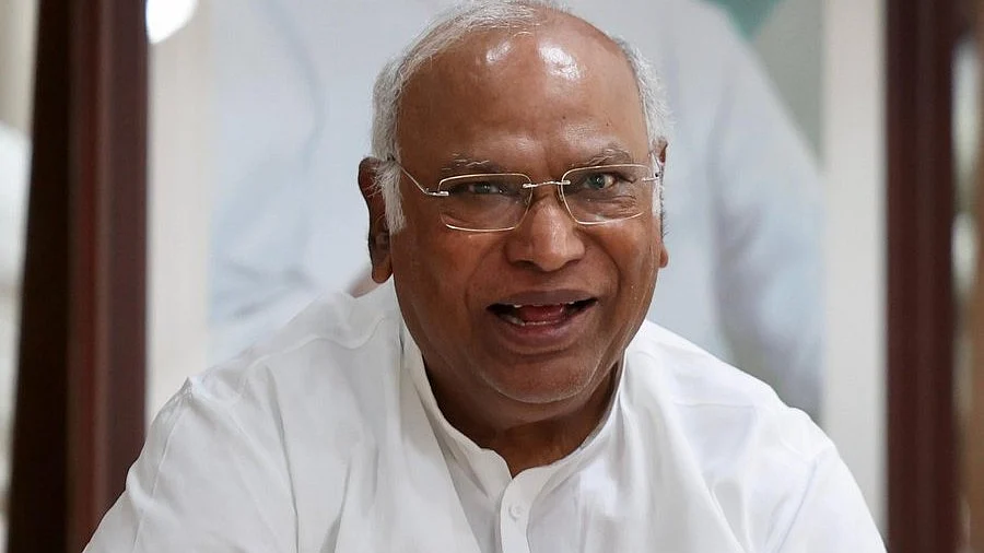 Leader of opposition in Rajya Sabha Mallikarjun Kharge (photo: @Kap57608111/X)