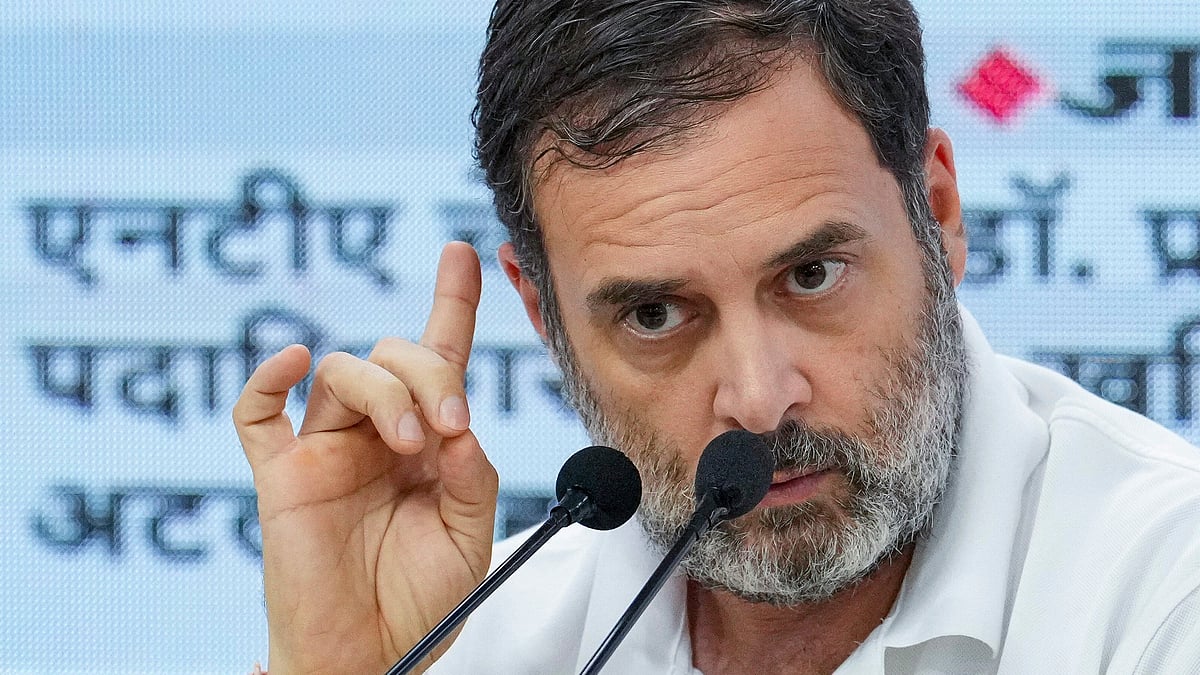 Rahul Gandhi during a press conference in New Delhi on 20 June (photo: PTI)