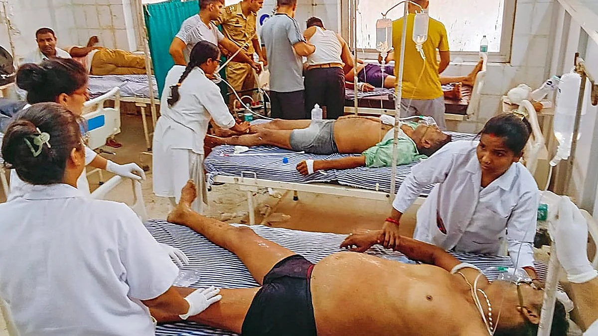 The patients being treated at a hospital in Mirzapur on 31 May (photo: PTI)