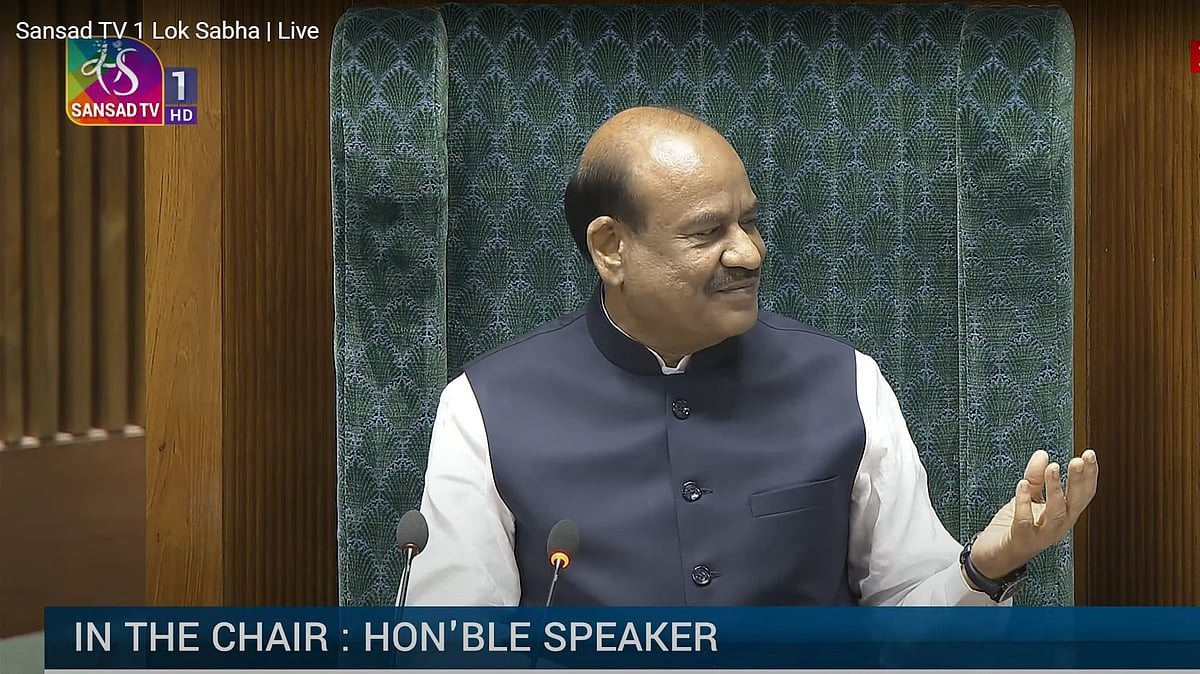 Screengrab of Speaker Om Birla from Lok Sabha (photo: Sansad TV)