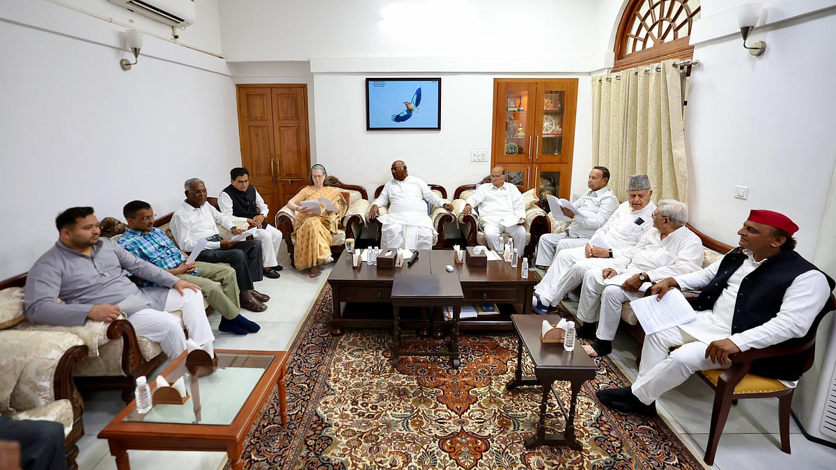 Full house: INDIA bloc leaders meet in New Delhi on last day of polling (photo courtesy @INCIndia/X)