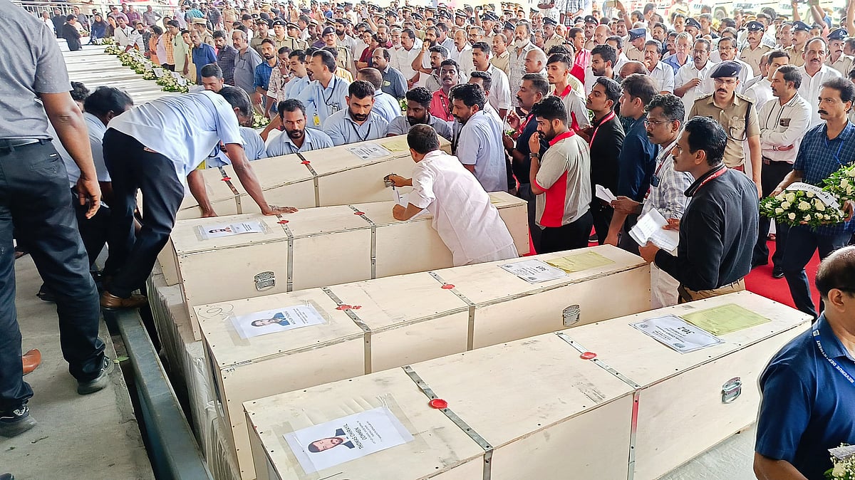 Remains of the day. Bodies arrive in Kerala (photo: PTI)