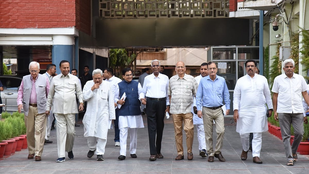 The INDIA delegation after meeting the ECI on Sunday, 2 June 2024. (Photo: Vipin/ NH)