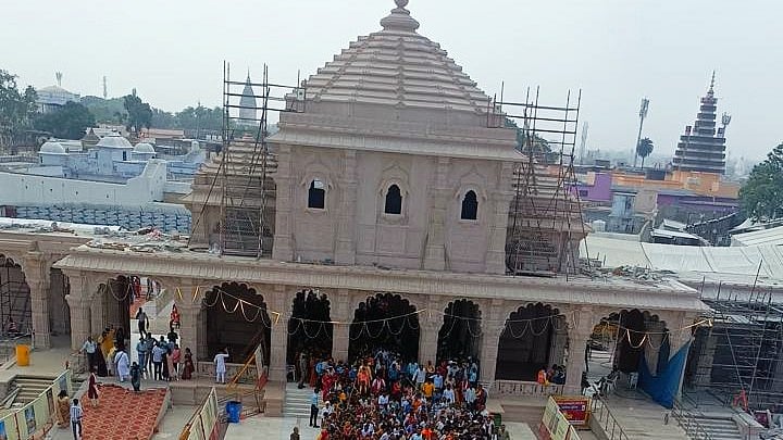 Devotees throng the temple on Buddha Purnima (photo: @ShriRamTeerth/X)