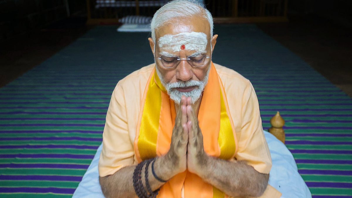 Narendra Modi in Kanniyakumari on 1 June (photo: PTI)