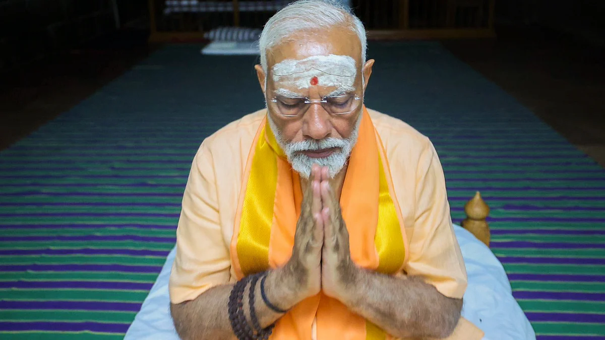 Narendra Modi in Kanniyakumari on 1 June (photo: PTI)