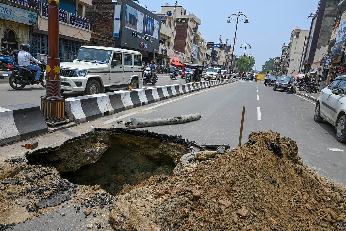 Rampath, the caved-in portion (photo: PTI)