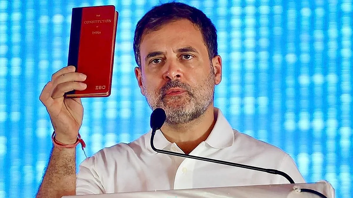 Rahul Gandhi addresses a public meeting in Balasore on 30 May (photo: PTI)