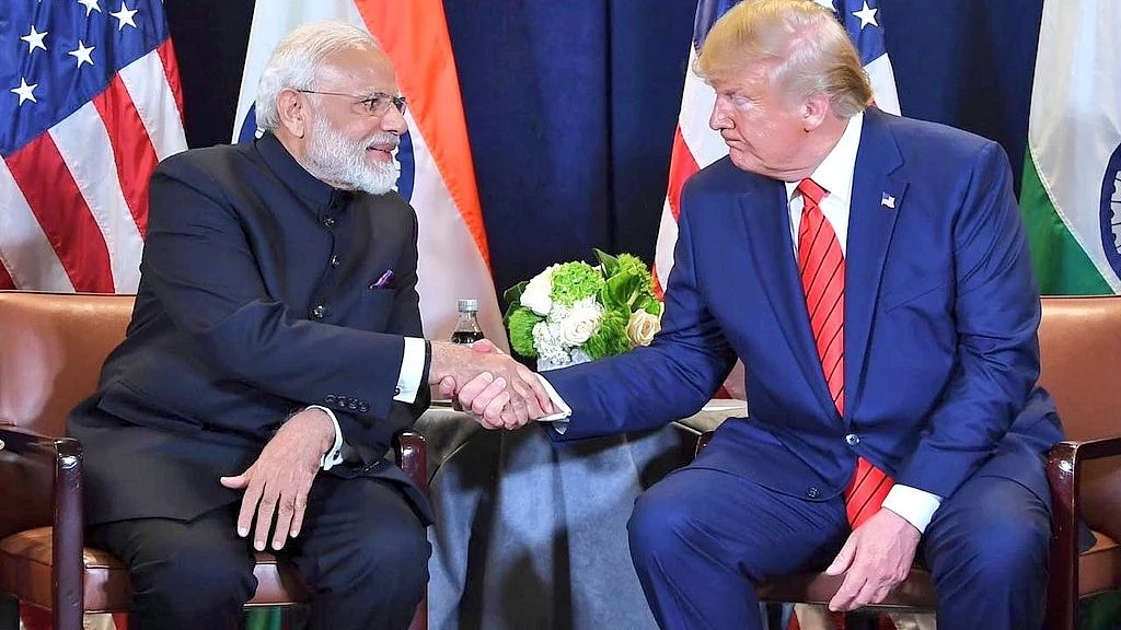 Narendra Modi with Donald Trump (photo: IANS)