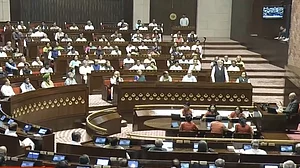 Opposition walk out of Rajya Sabha during PM's speech