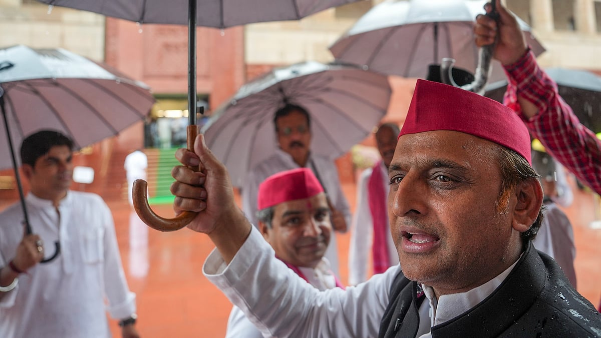 SP chief Akhilesh Yadav in New Delhi on 22 July (photo: PTI)