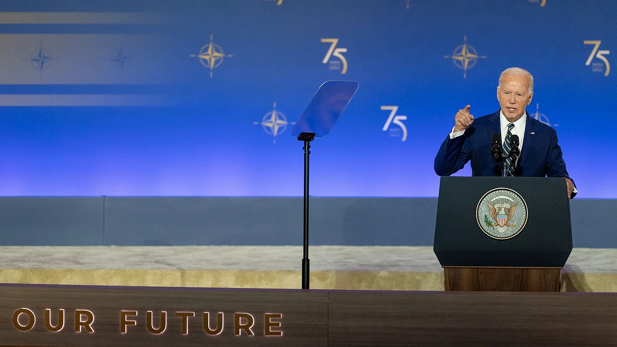 US President Joe Biden making a speech during the NATO summit (photo: @POTUS/X)