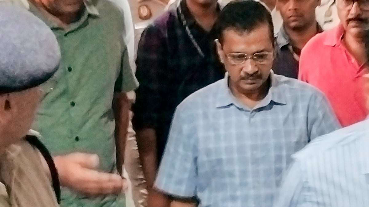 Arvind Kejriwal being produced before the court in New Delhi on 29 June (photo: PTI)