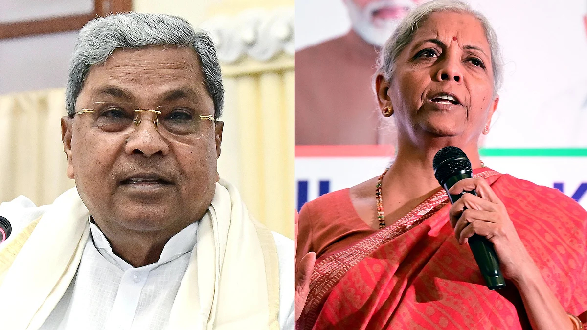 Karnataka CM Siddaramaiah and Nirmala Sitharaman (photo: IANS)