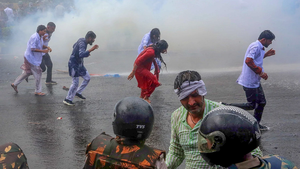 NSUI activist protest in Bhopal on 15 July (photo: PTI)