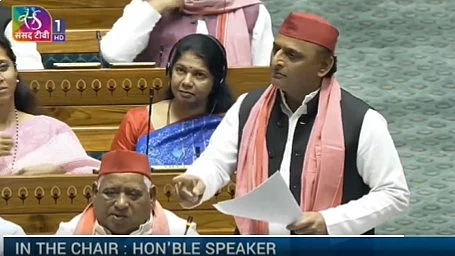 Akhilesh Yadav speaks up for NEET candidates in Parliament (screengrab: Sansad TV) 