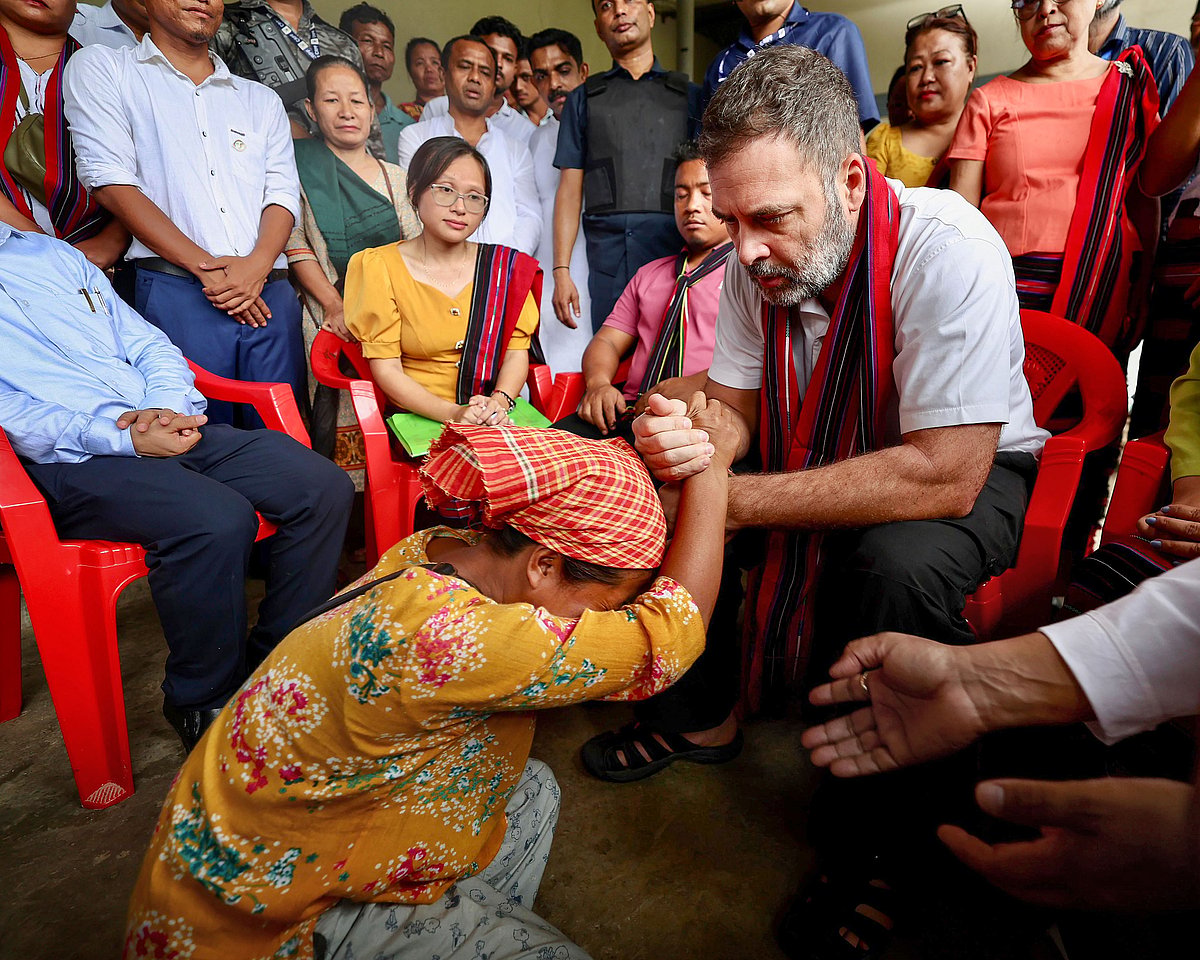 Rahul expressed solidarity with the flood-affected people in Assam, calling himself their "soldier in Parliament" (photo: PTI)