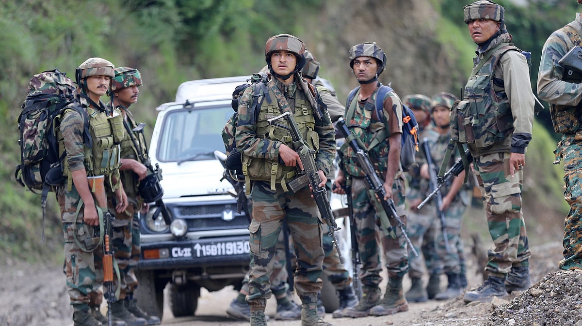 Indian Army personnel in Kathua district on 9 July
