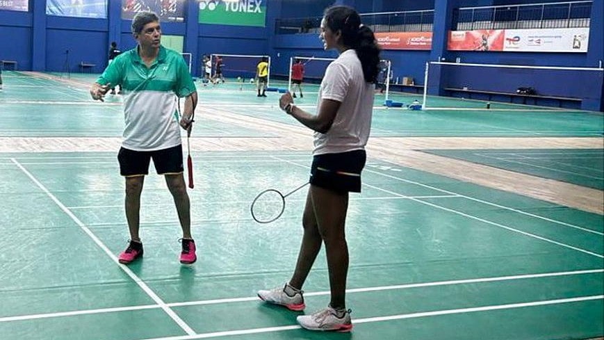 PV Sindhu at Prakash Padukone's facility in Bengaluru (photo: @PVSindhu/X)