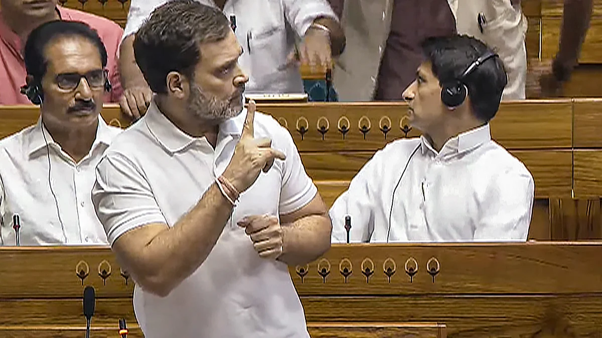 Rahul Gandhi during Parliament session in New Delhi on 1 July (photo: PTI)