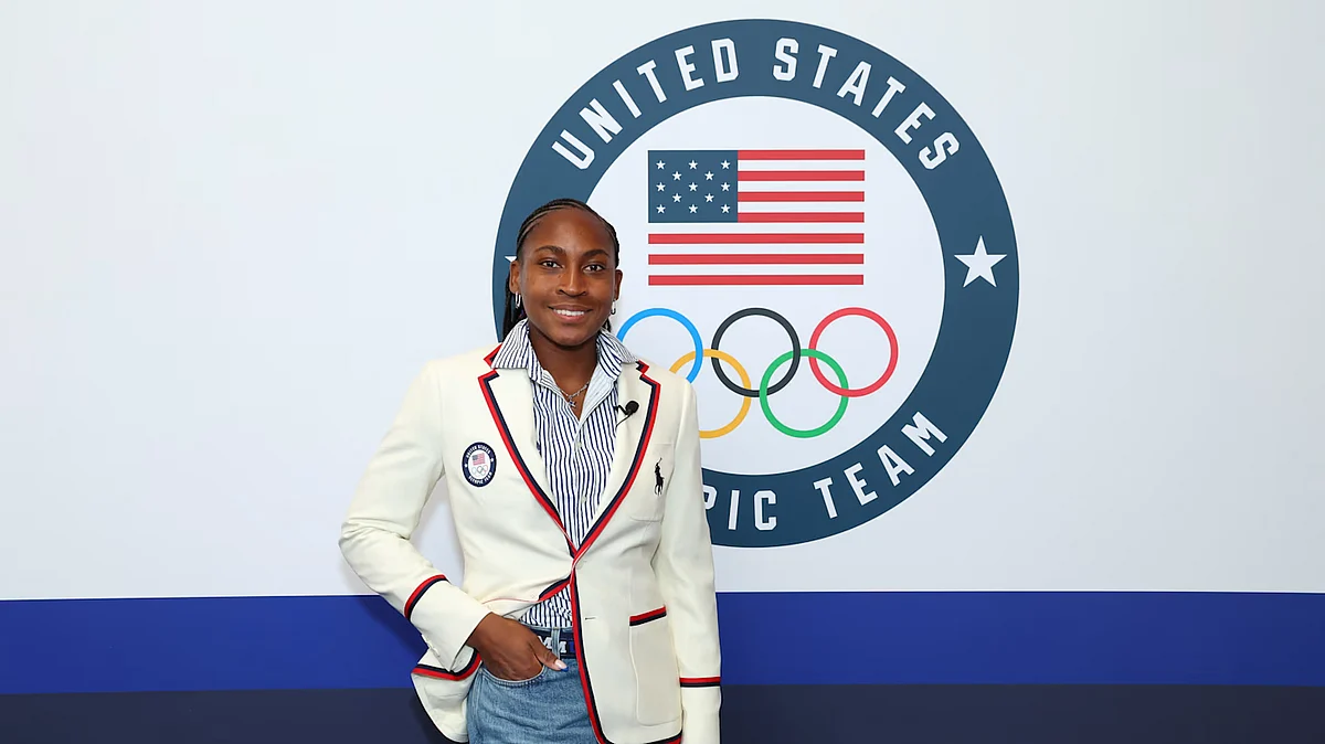 Coco Gauff in US Olympic finery for marchpast (photo: USOC)