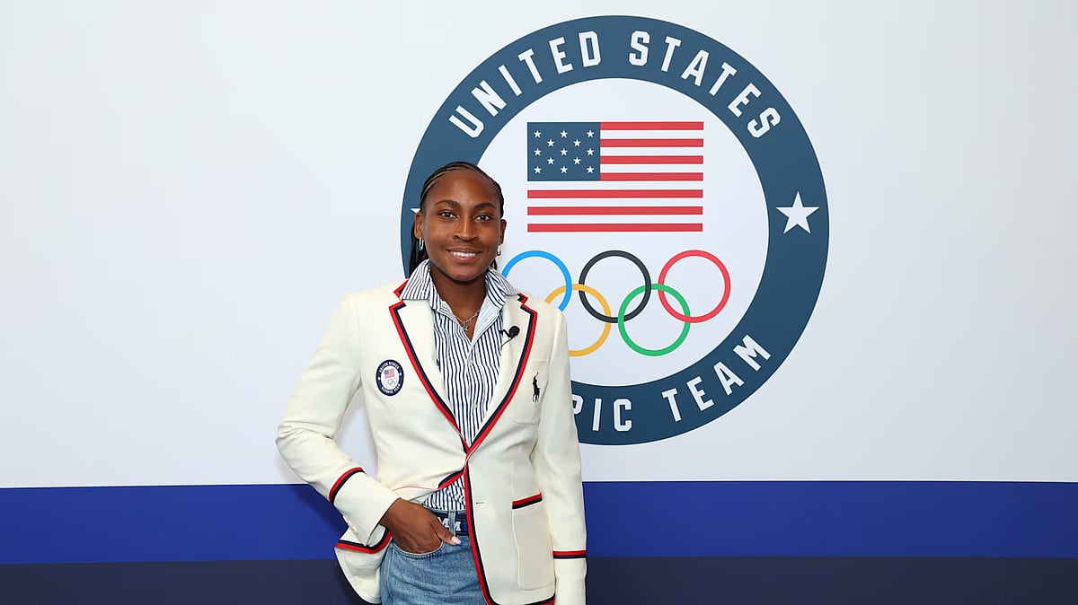 Coco Gauff in US Olympic finery for marchpast (photo: USOC)