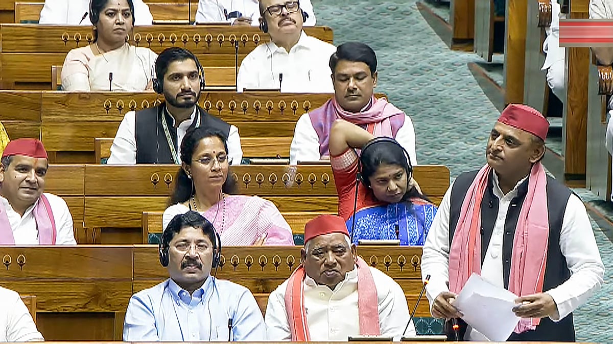 Akhilesh Yadav speaking in the Lok Sabha during ongoing Parliament session on 2 July (photo: PTI)