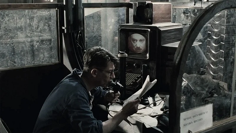 John Hurt as Winston Smith at the Ministry of Truth: '1984' the movie (screengrab)