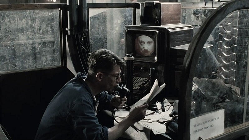 John Hurt as Winston Smith at the Ministry of Truth: '1984' the movie (screengrab)