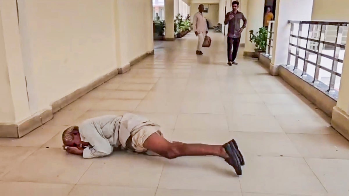 MP: Farmer rolls on govt office floor to protest land grab, officials deny charge