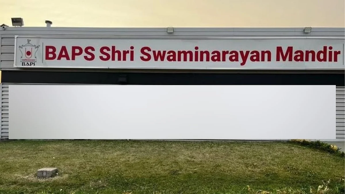 Hindu temple defaced with graffiti in Canada (photo: @vhpcanada/X)