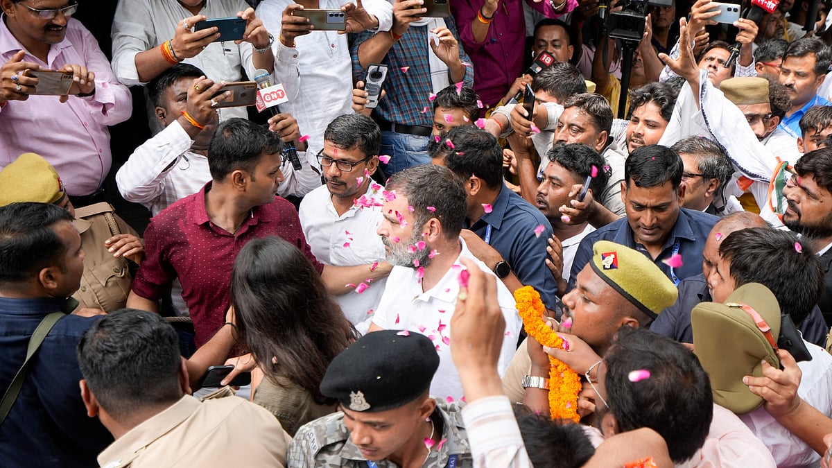 Rahul Gandhi in Sultanpur, Uttar Pradesh on 26 July (photo: PTI)