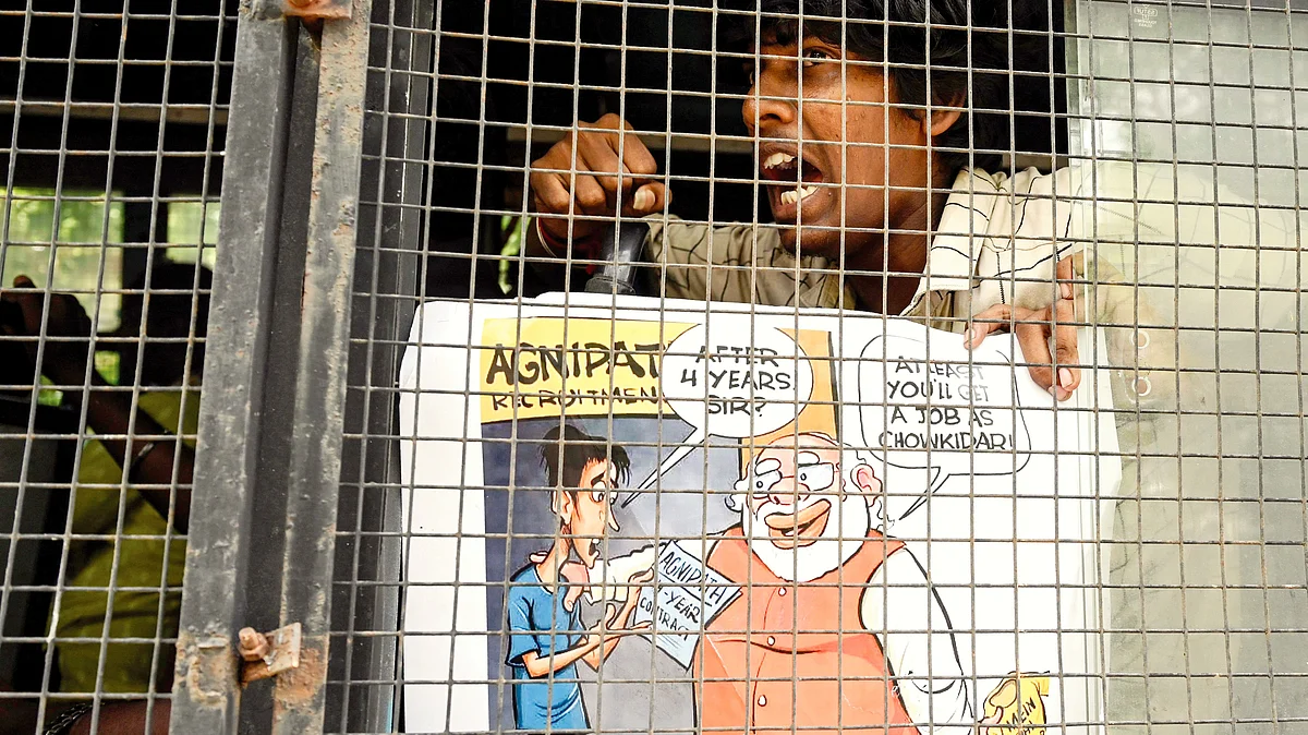 A protest against the Agnipath scheme in Chennai