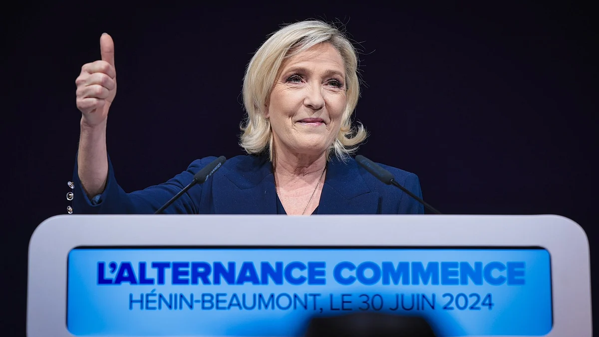 In the 1st round, Marine Le Pen's RN emerged with the highest vote share of 33% (photo: @MLP_officiel/X)