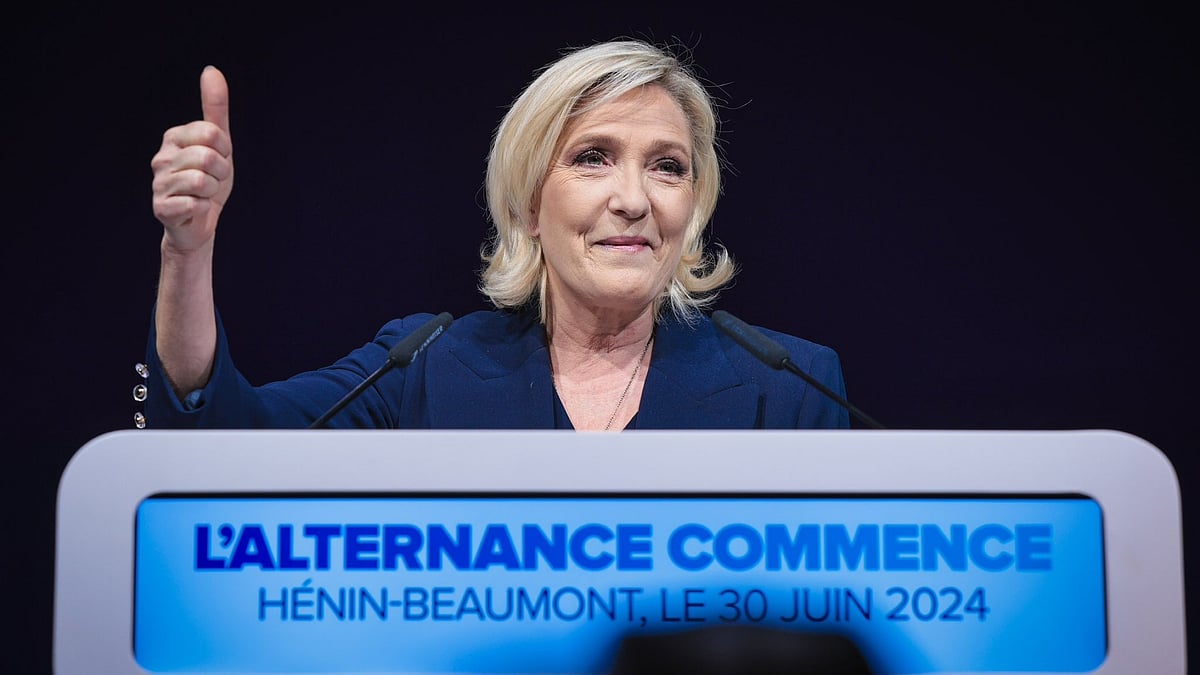 In the 1st round, Marine Le Pen's RN emerged with the highest vote share of 33% (photo: @MLP_officiel/X)