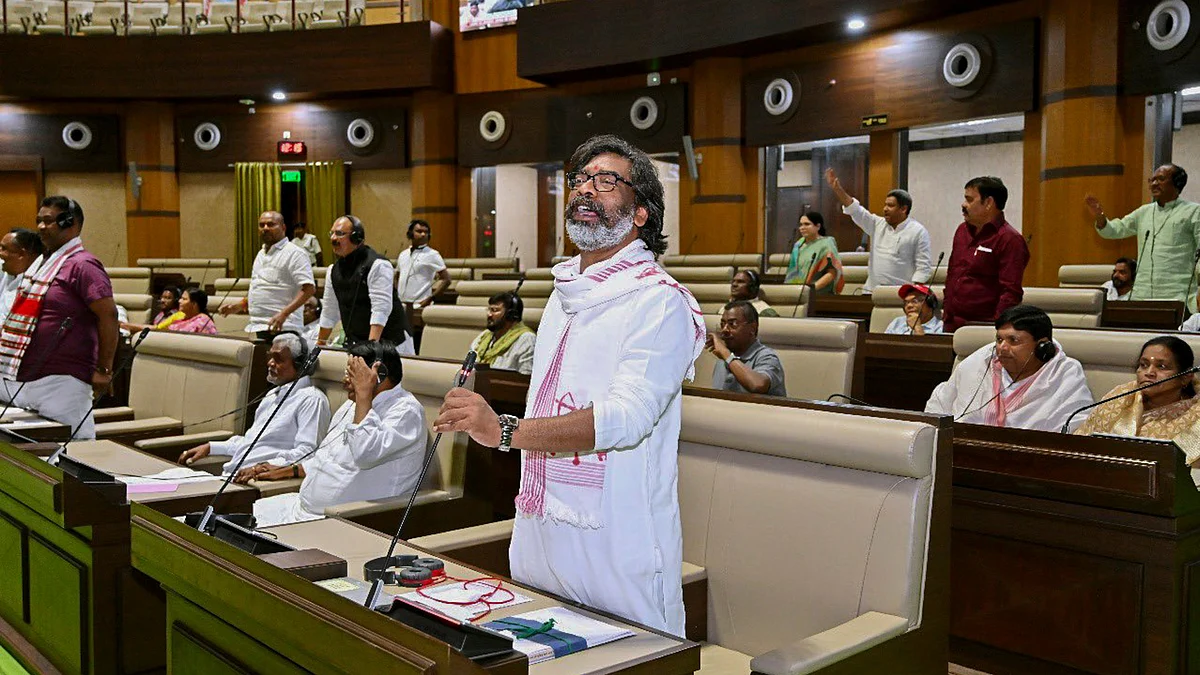 Hemant Soren at Jharkhand Vidhan Sabha in Ranchi on 8 July (photo: PTI)