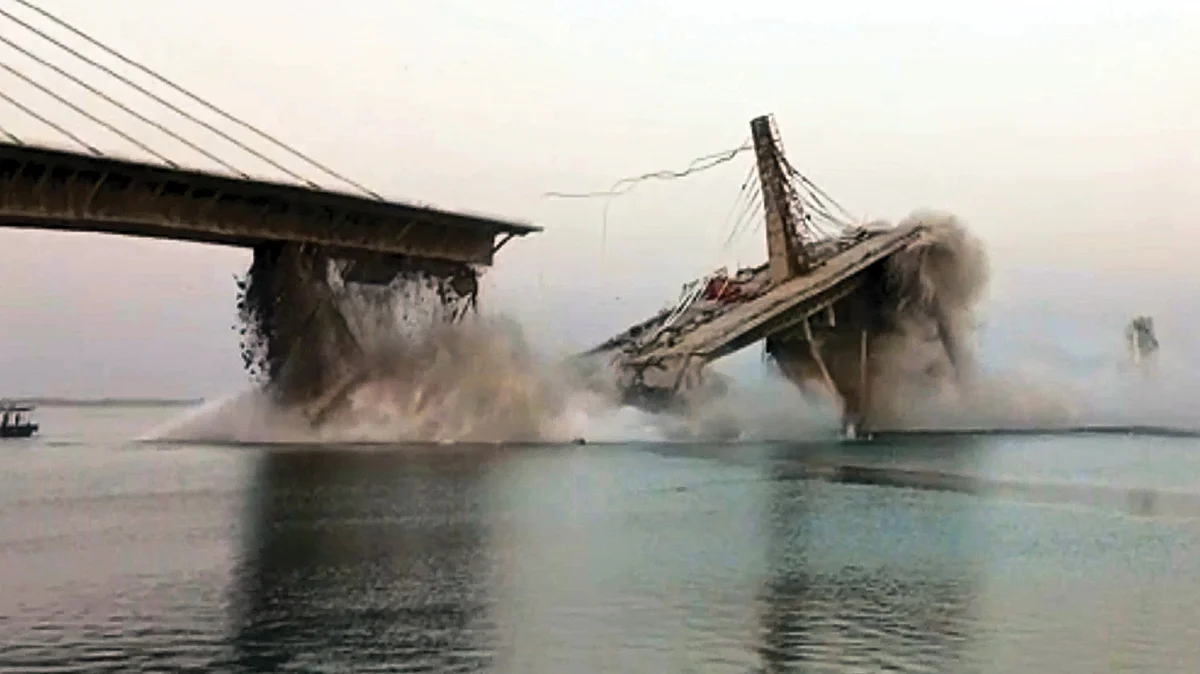An under-construction bridge over the Ganga collapses in Bhagalpur, June 2023