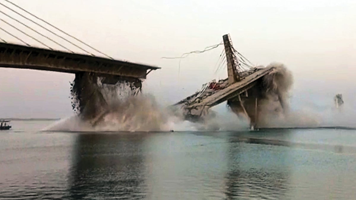 An under-construction bridge over the Ganga collapses in Bhagalpur, June 2023