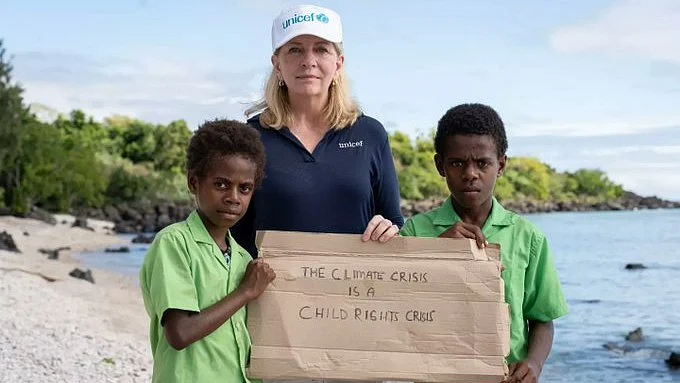 The climate crisis is a child rights crisis, says Catherine Russell (photo: @unicefchief/X)