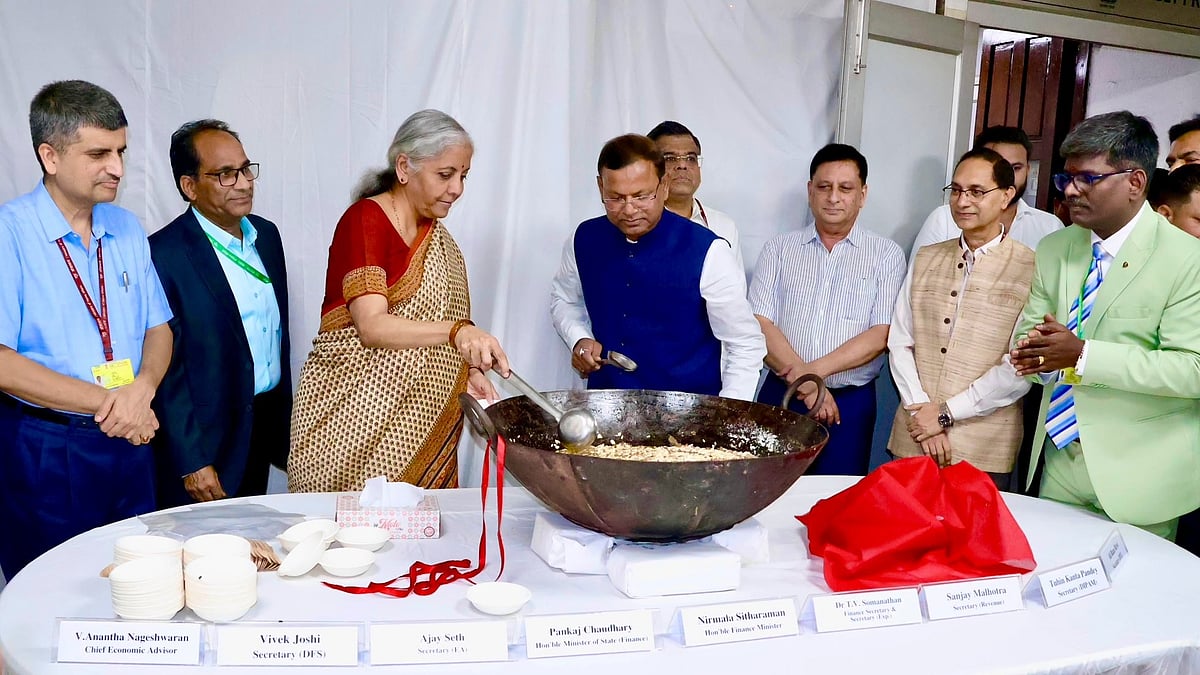 Sweet to a select few? Budget 2024 halwa by finance minister Nirmala Sitharaman (photo: @FinMinIndia/X)