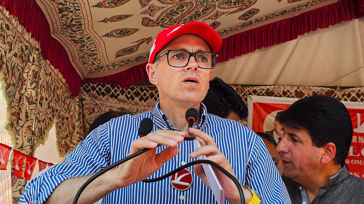 National Conference Vice President Omar Abdullah in Budgam on 18 May