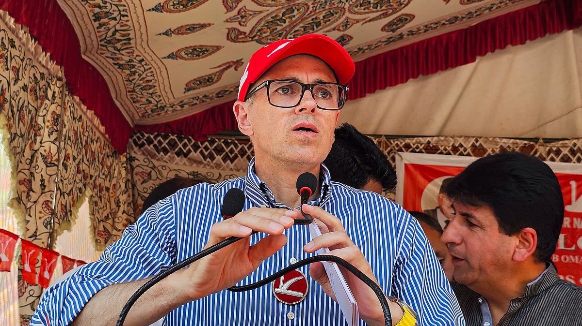 National Conference Vice President Omar Abdullah in Budgam on 18 May