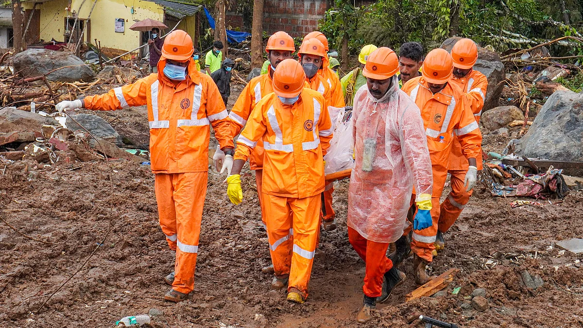 Rescue operations continue at the landslide-hit Chooralmala, in Wayanad 