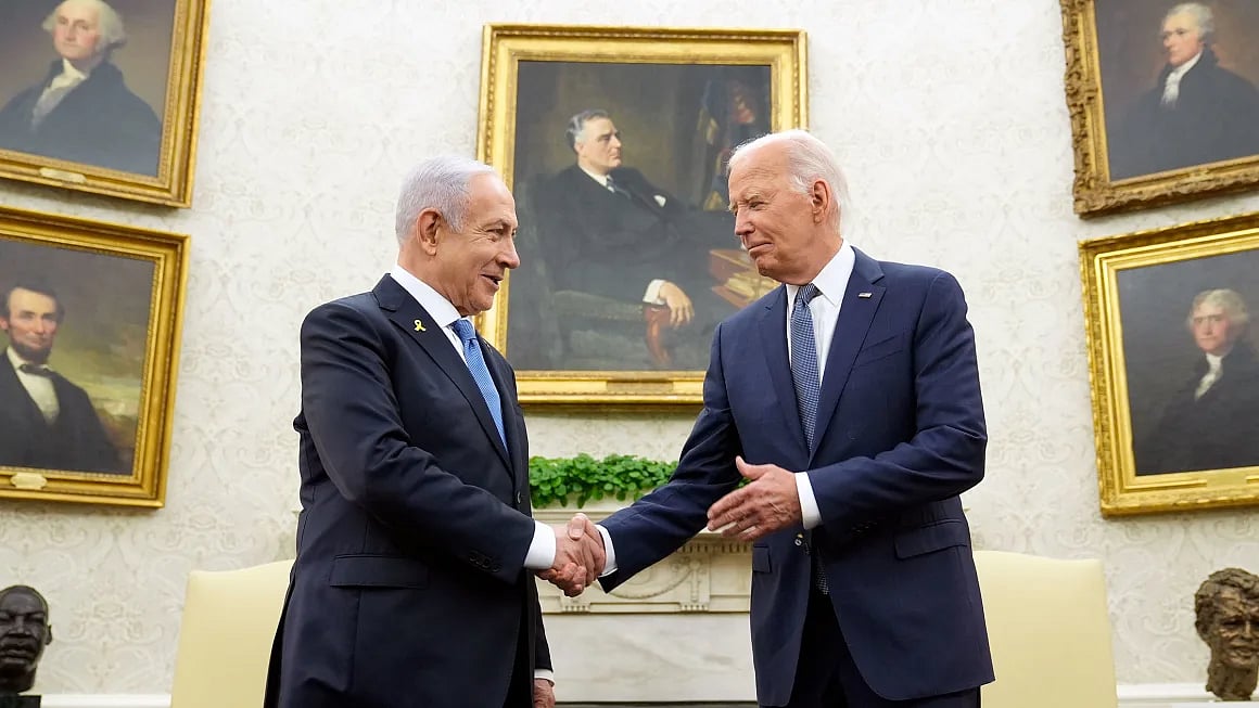 File photo of US president Joe Biden and Israel prime minister Benjamin Netanyahu