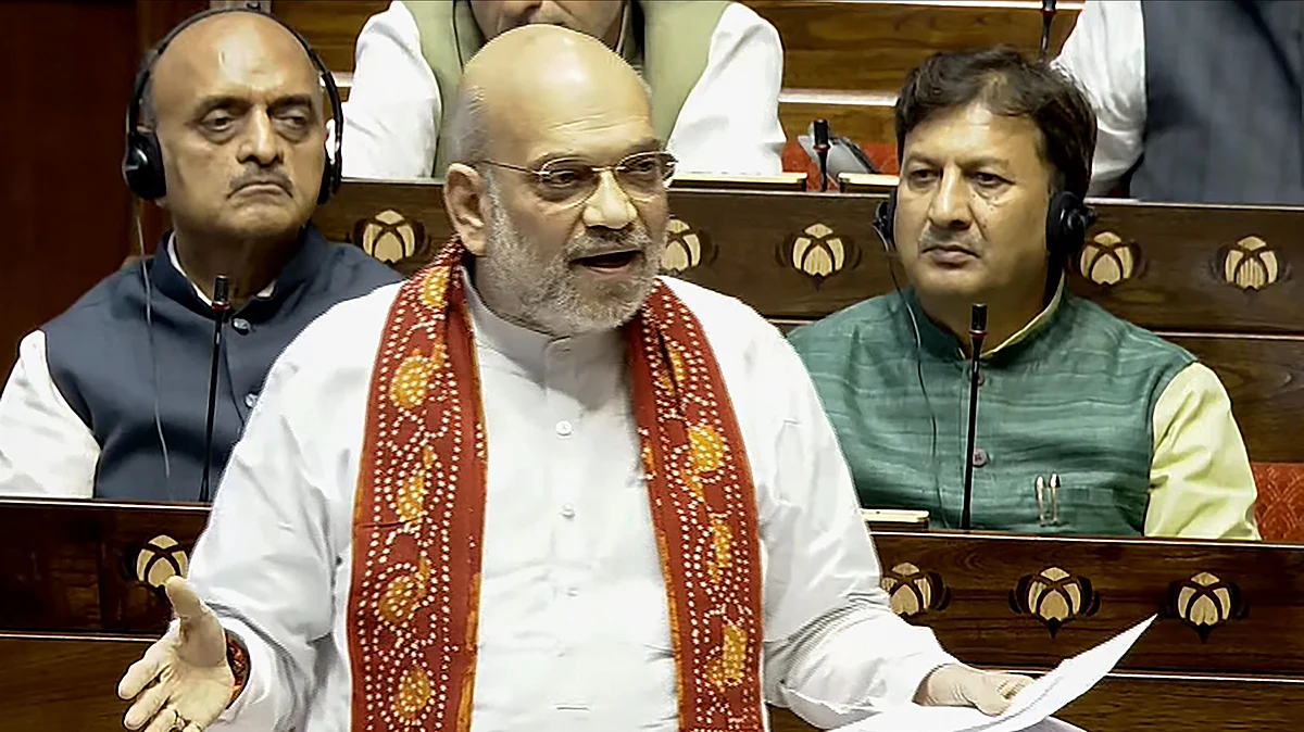 Union Home minister Amit Shah speaks in the Lok Sabha (photo: PTI)